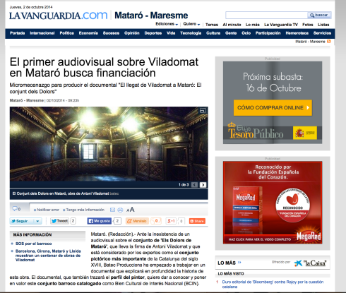 Noticia en La Vanguardia Digital